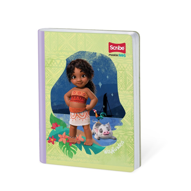 Cuaderno Cosido Moana Scribe 100 Hojas Cuadriculado – Carátula Dura Oficial Disney