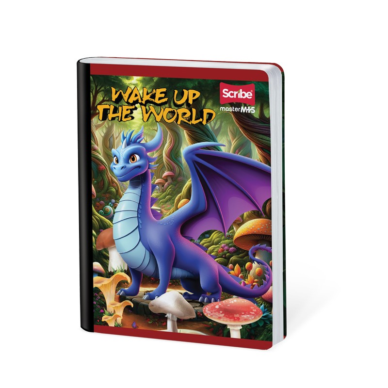 Cuaderno Cosido Dragones Scribe 100 Hojas Doble Línea – Alto Relieve + Stickers Preescolar