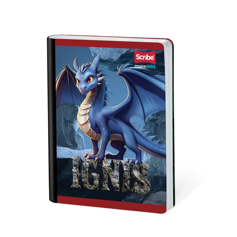 Cuaderno Cosido Dragones Scribe 100 Hojas Doble Línea – Alto Relieve + Stickers Preescolar