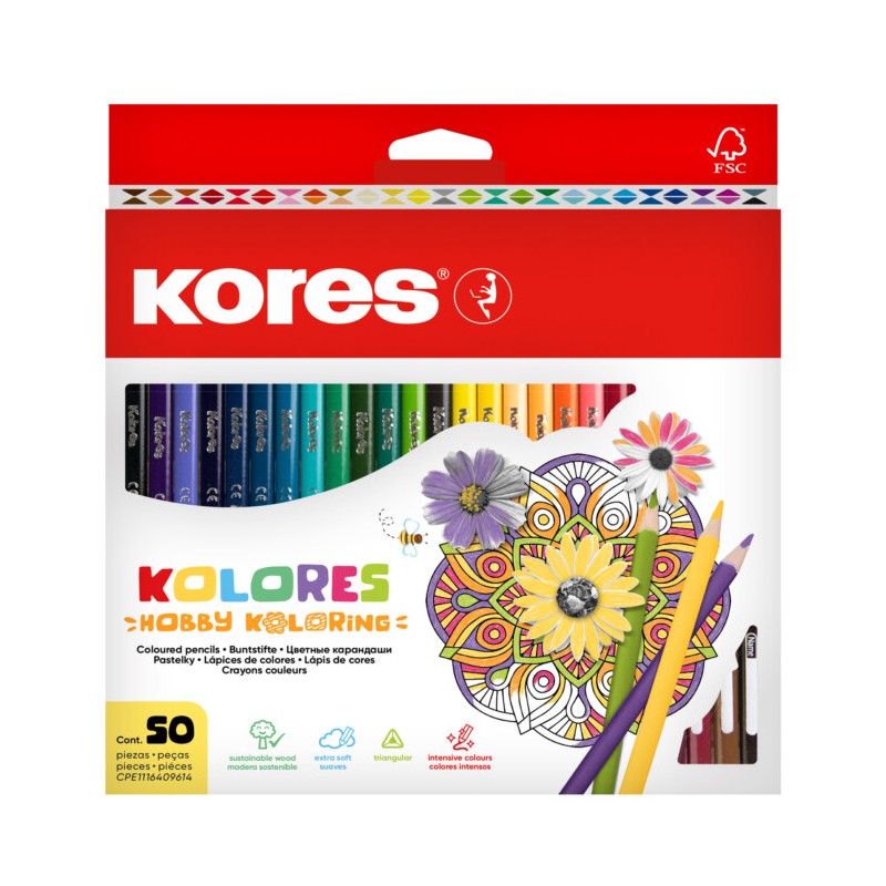 Colores Hobby Koloring Mandala x50 KORES - 50 Colores para Crear Mandalas