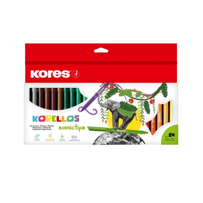 Kores Felt conic tip pens Korellos x 24