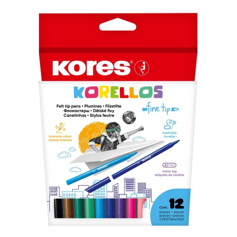 Felt tip pens Korellos x12 fine tip