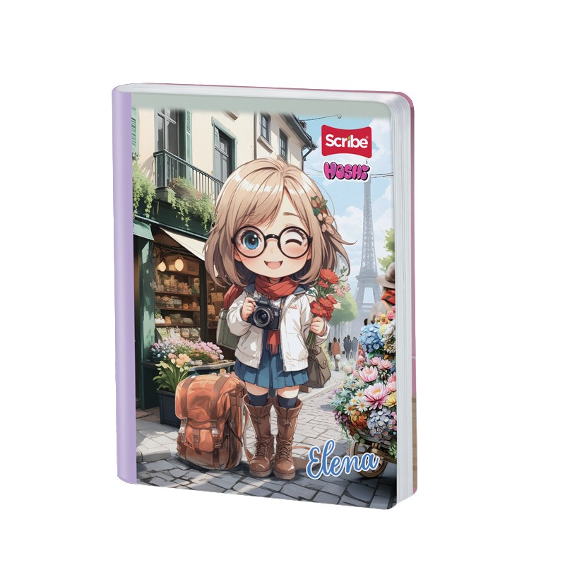 Cuaderno Cosido Hoshi Scribe 100 Hojas Cuadriculado – Carátula Temática K-Pop