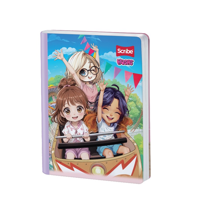 Cuaderno Cosido Hoshi Scribe 100 Hojas Doble Línea – Preescolar + Hoja de Stickers