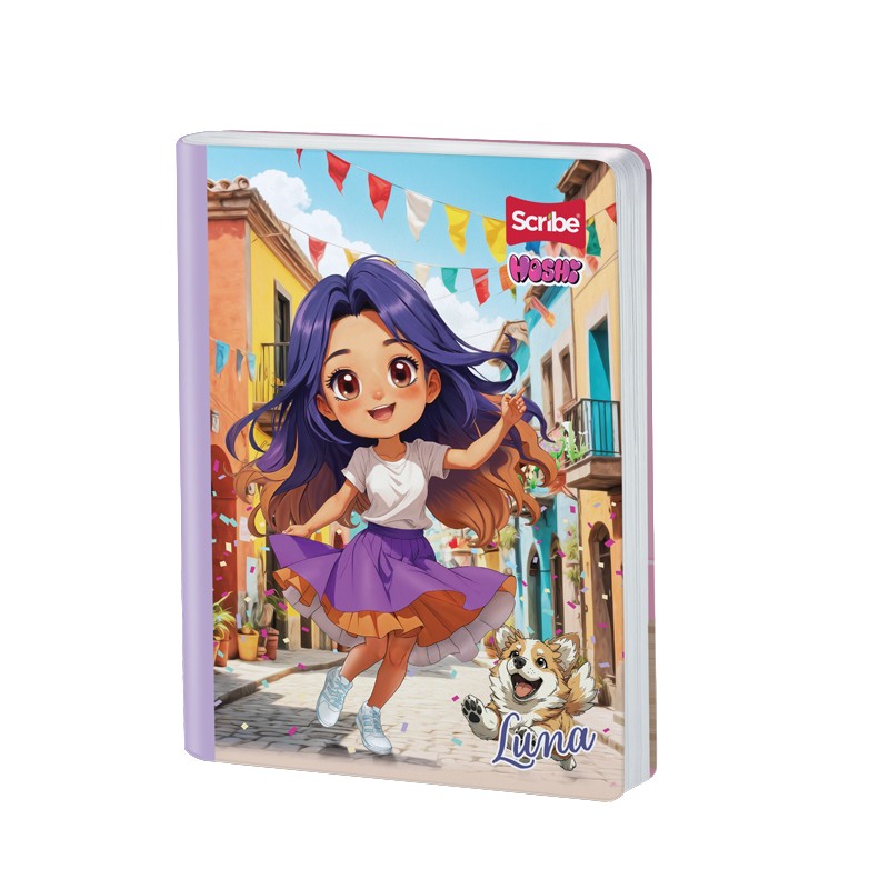 Cuaderno Cosido Hoshi Scribe 100 Hojas Doble Línea – Preescolar + Hoja de Stickers
