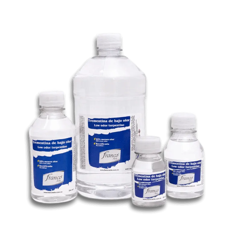 Trementina Bajo Olor Franco Arte – 60 / 120 / 250 / 1000 cc – Diluyente y Limpiador Óleo