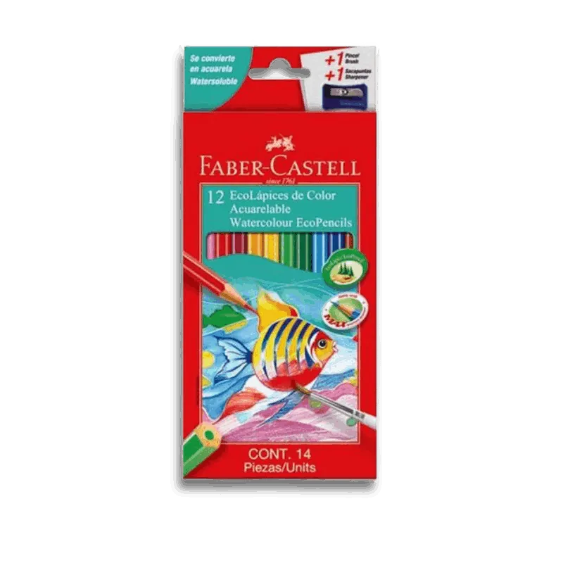 Color Acuarelable x12 FABER-CASTELL - 12 Colores para Efectos Acuarelados