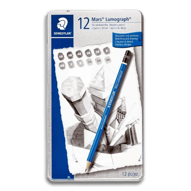 Staedtler Mars Lumograph wood Pencil Graphite X12