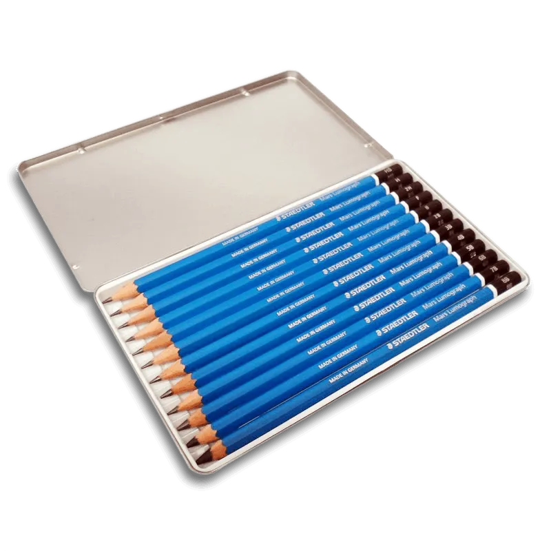 Staedtler Mars Lumograph wood Pencil Graphite X12
