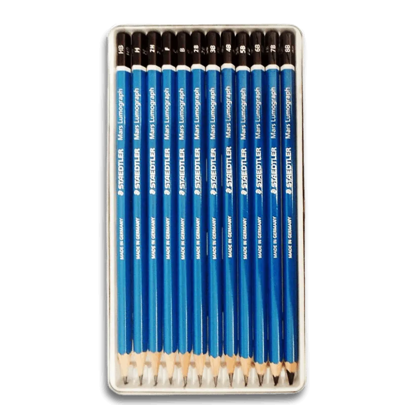 Staedtler Mars Lumograph wood Pencil Graphite X12