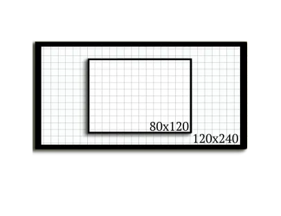 Tablero Acrílico Cuadricula Marco Aluminio Oscuro- Varios Tamaños