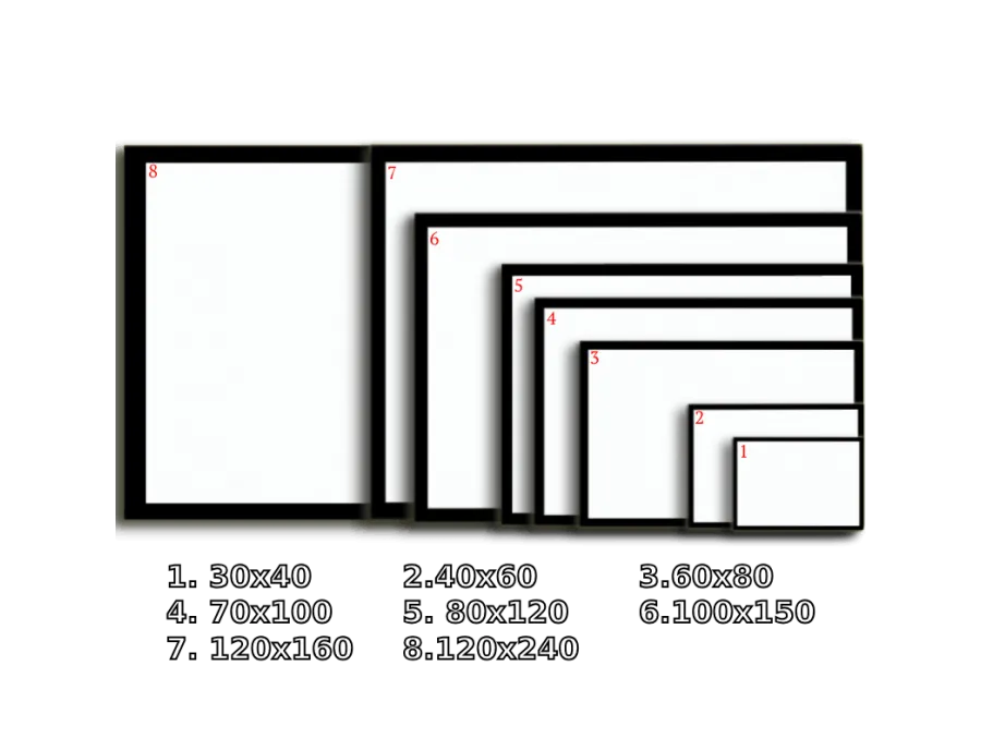 Tablero Acrílico Marco Aluminio - Varios Tamaños, Blanco