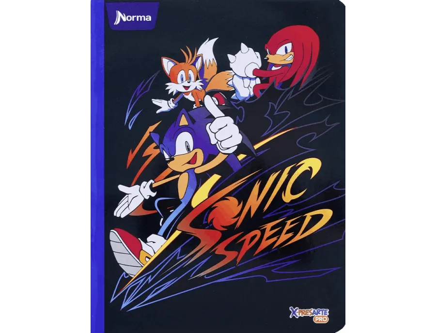 Cuaderno Cosido Sonic Norma 100 Hojas Cuadriculado – Carátula Oficial Sega