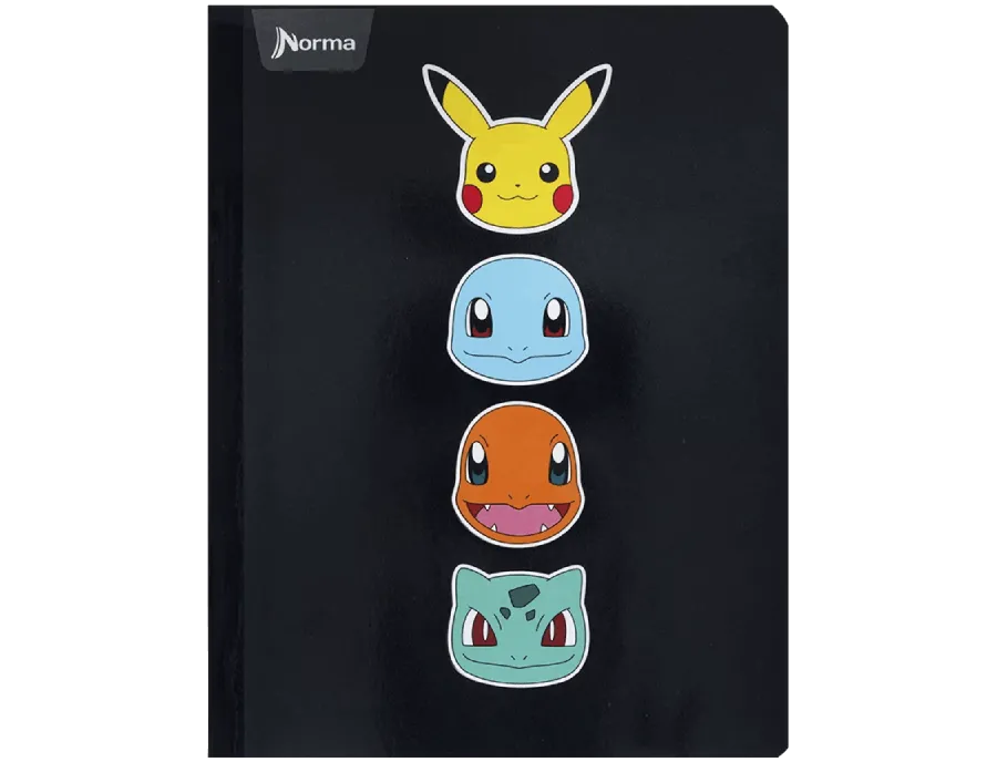 Cuaderno Cosido Pokémon Norma 100 Hojas Cuadriculado – Carátula Oficial + Stickers
