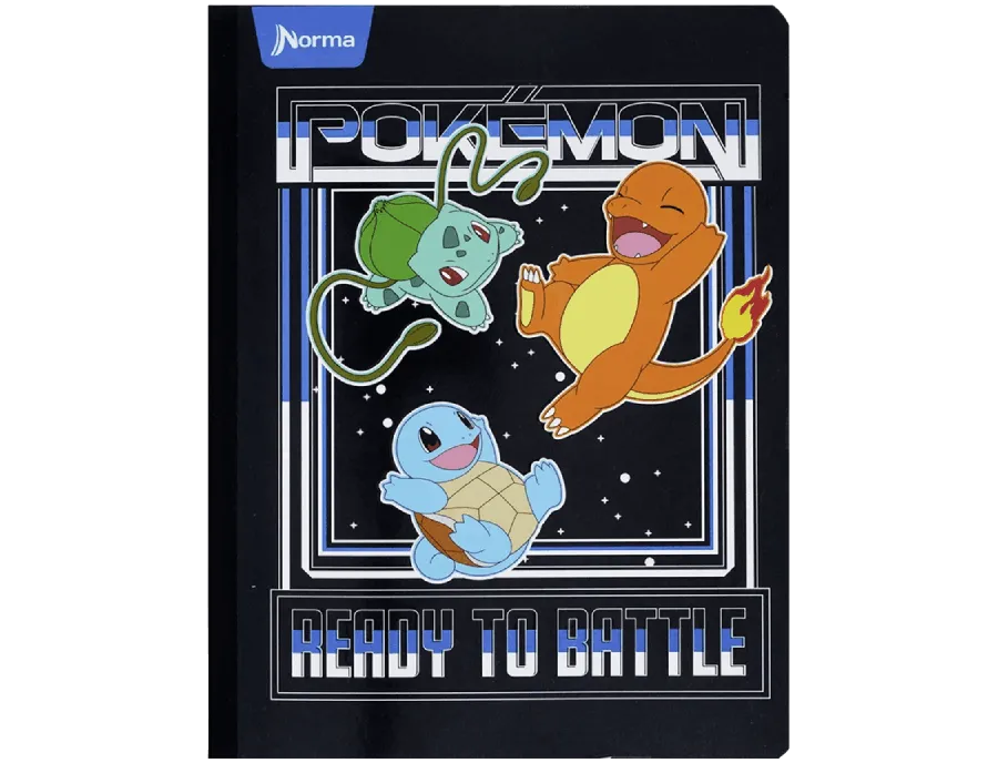 Cuaderno Cosido Pokémon Norma 100 Hojas Cuadriculado – Carátula Oficial + Stickers