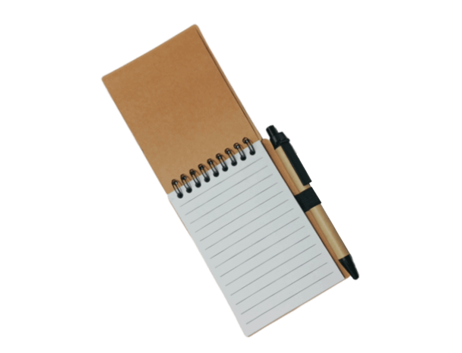 Libreta de Apuntes Ecológica Rayada con Lapicero y Notas Adhesivas (13x9cm)