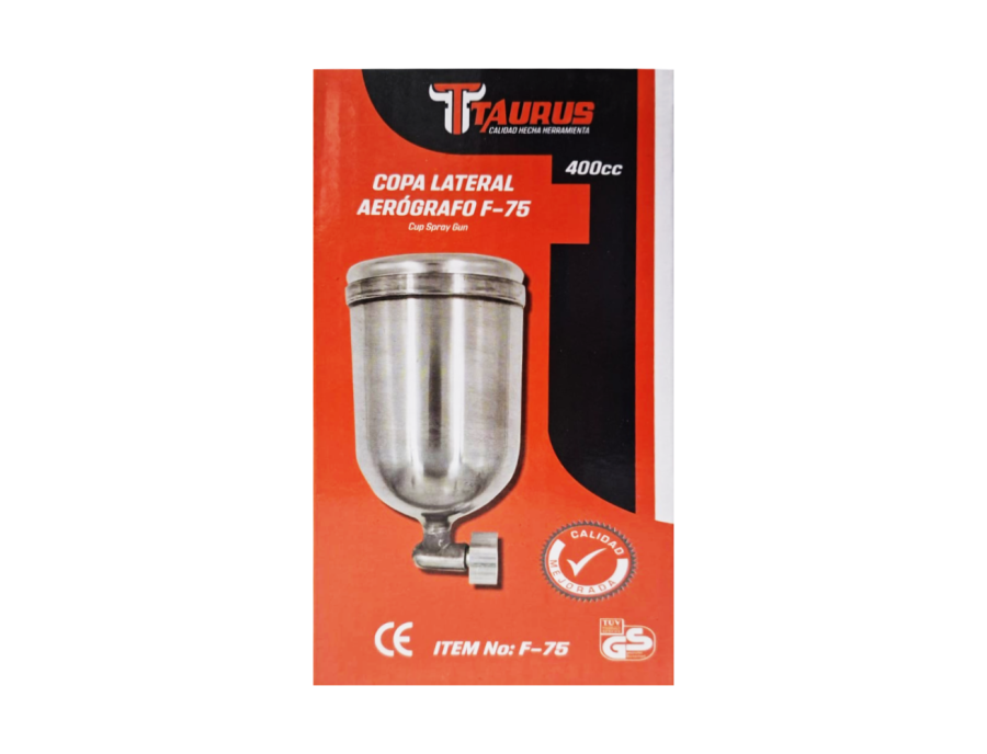 Aerógrafo Taurus F-75 Profesional – Copa 400 cc Gravedad + Cabezal Direccionable