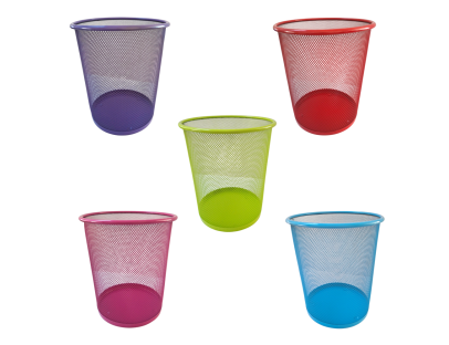 Papelera piso colores 23.5 x27cm metalica
