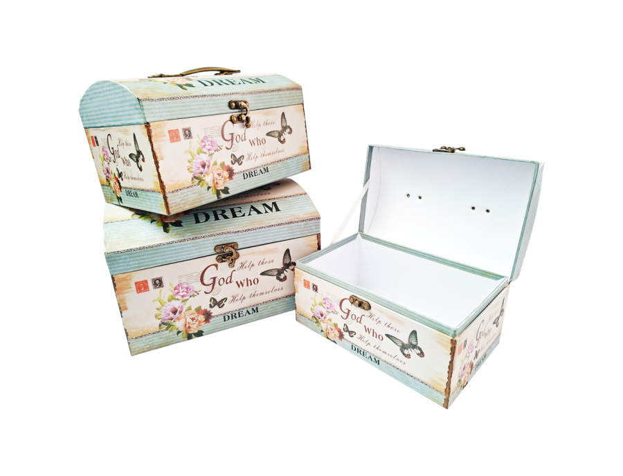 Cajas de Regalo Tipo Baúl con Manija y Cierre (set x3)