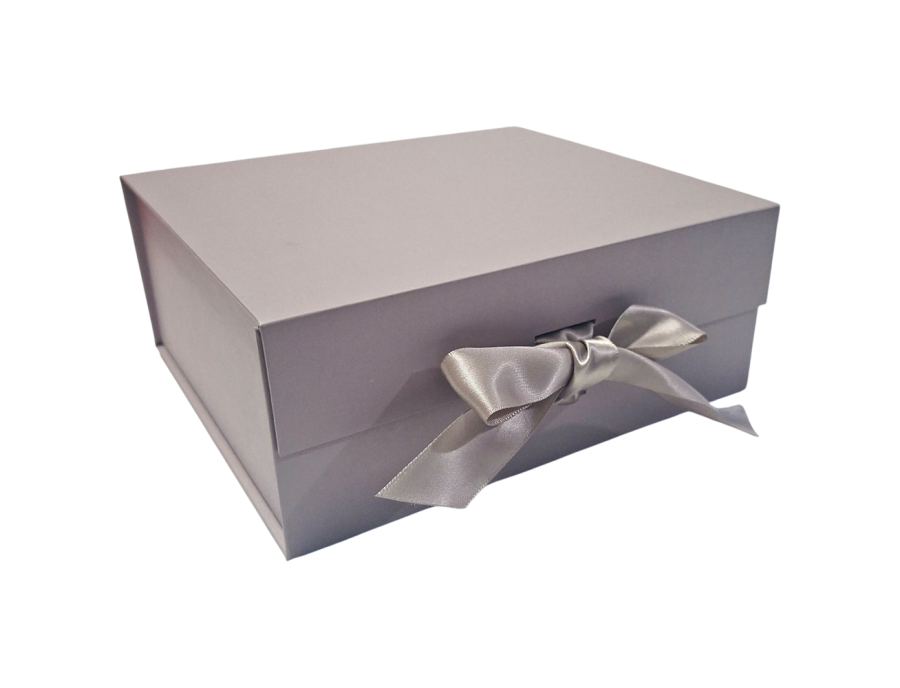 Caja regalo cuadrada magnética con moño