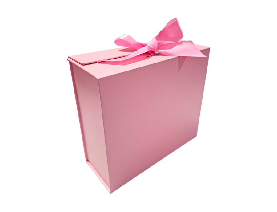 Caja regalo cuadrada magnética con moño