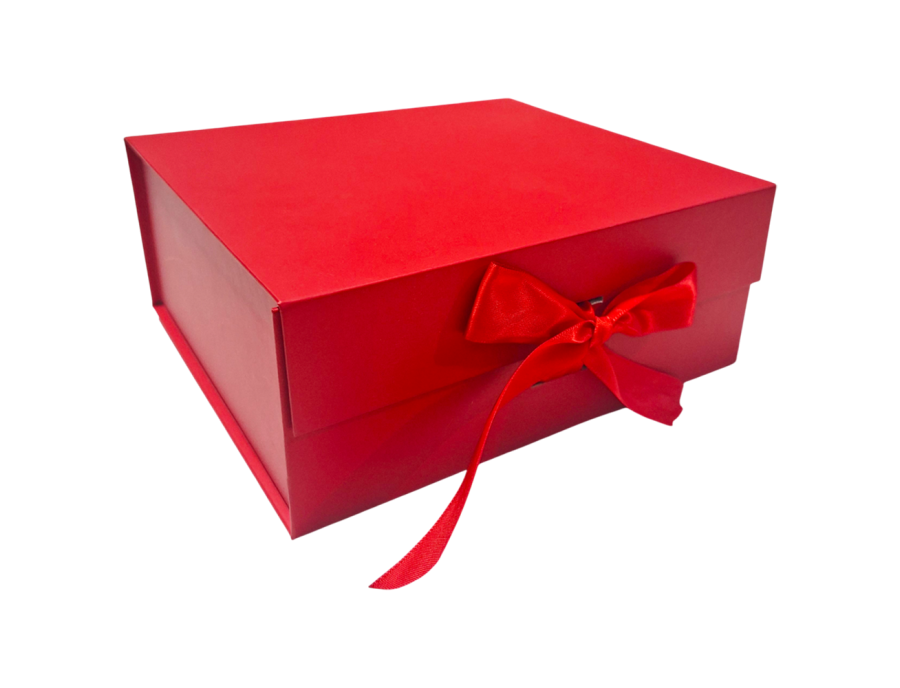 Caja regalo cuadrada magnética con moño