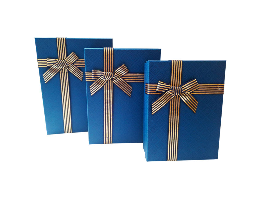 Caja de regalo rectangular maxi moño (Set x3)