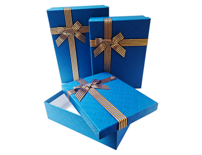 Caja de regalo rectangular maxi moño (Set x3)
