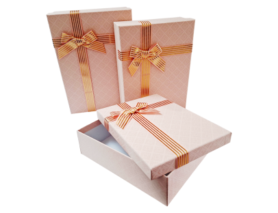 Caja de regalo rectangular maxi moño (Set x3)