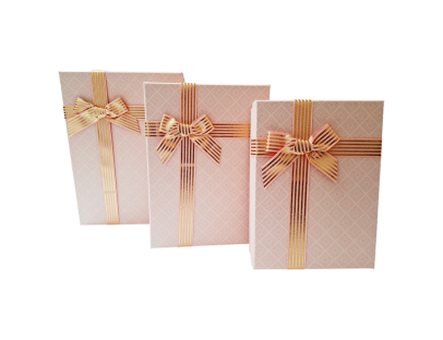 Caja de regalo rectangular maxi moño (Set x3)