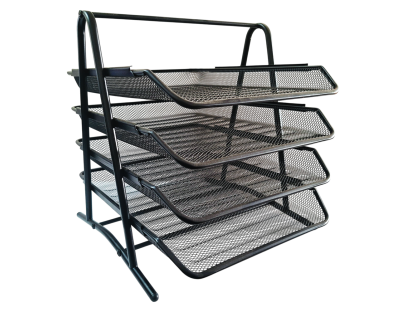 Papelera de escritorio metálica 4 niveles