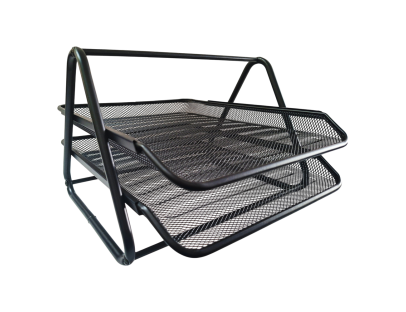 Papelera de escritorio metálica 2 niveles