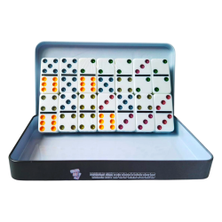 Dominó Doble 6 Caja Metálica Grandes – Juego Clásico 28 Fichas Profesionales