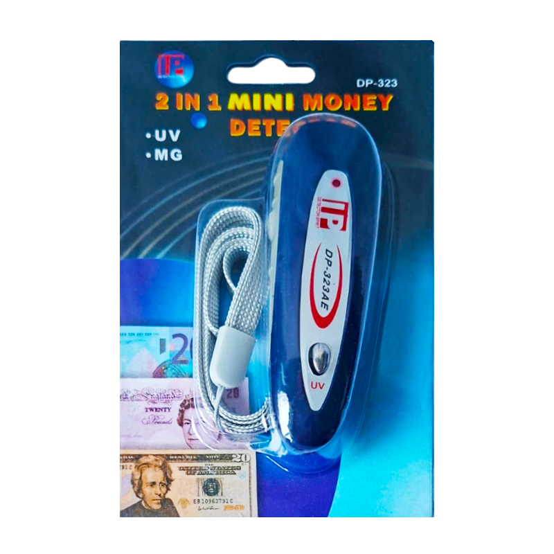 Detector de Billetes Falsos Magnético 2 en 1 Mini – Portátil con Sonido y Cordón