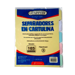 Separadores 105 Cartulina de Colores – 105 Unidades para Carpetas y Catálogos
