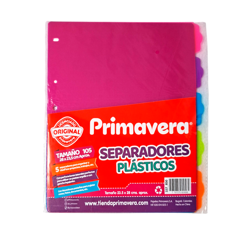 Separador 105 Plástico Fluorescente Primavera