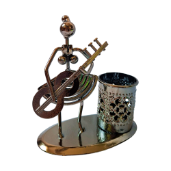 Portalápiz Metálico Músicos – 3 Diseños Surtidos Decorativos de Escritorio