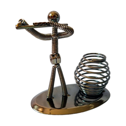 Portalápiz Metálico Músicos – 3 Diseños Surtidos Decorativos de Escritorio