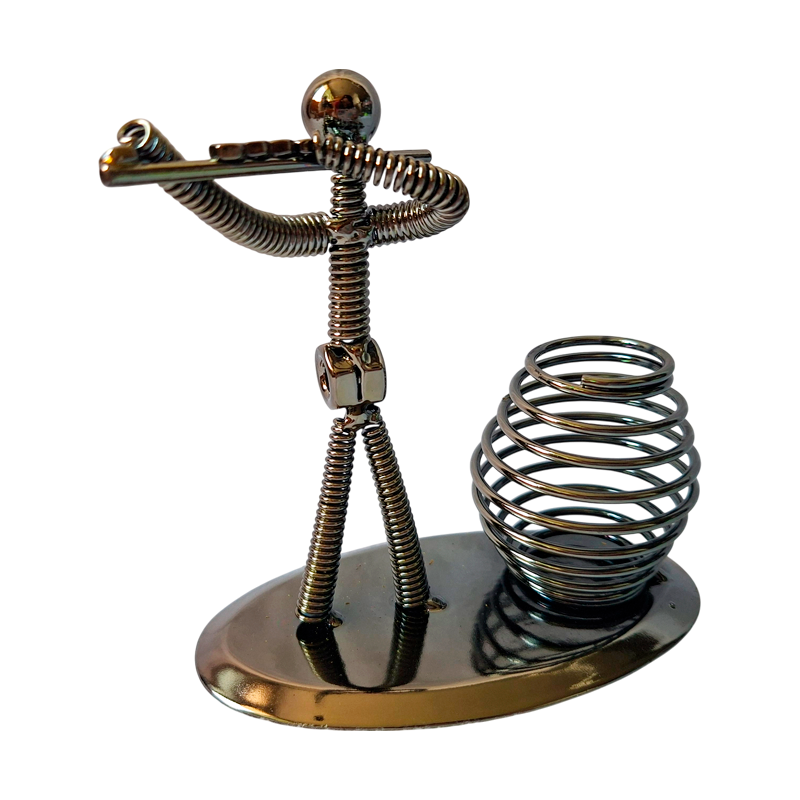 Portalápiz Metálico Músicos – 3 Diseños Surtidos Decorativos de Escritorio