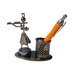 Portalápiz Metálico Músicos – 3 Diseños Surtidos Decorativos de Escritorio