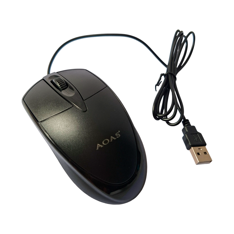 Mouse Óptico Alámbrico USB Negro Tipo A – Ergonómico Plug & Play