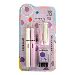 Estilógrafo x2 + 4 Repuestos Pastel – Pack 2 Plumas + Cartuchos Blíster