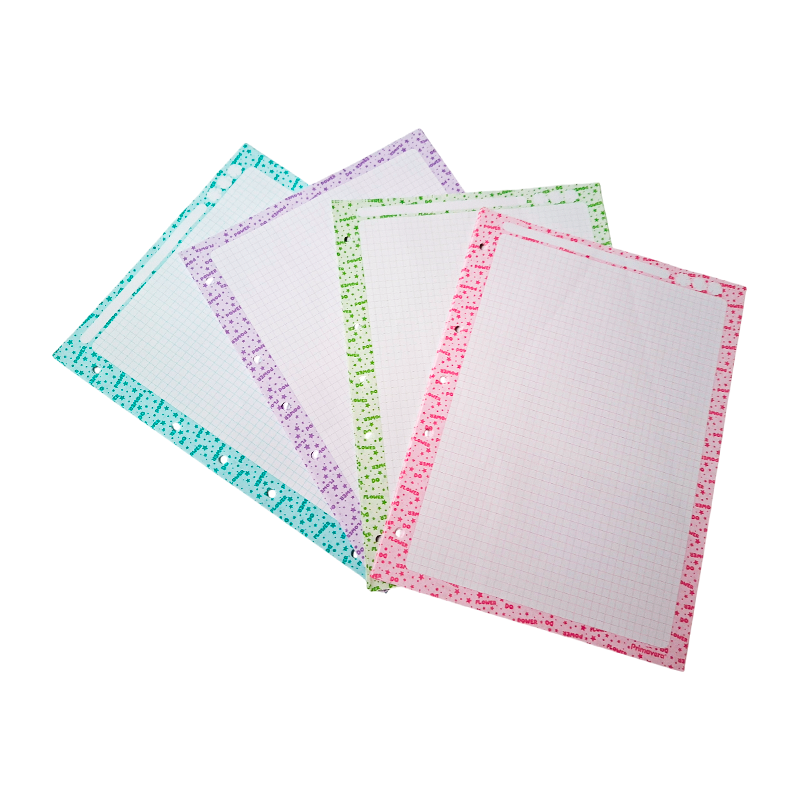 Repuesto Hojas 105 Flower Power Primavera – 100 Hojas Rayadas o Cuadriculadas