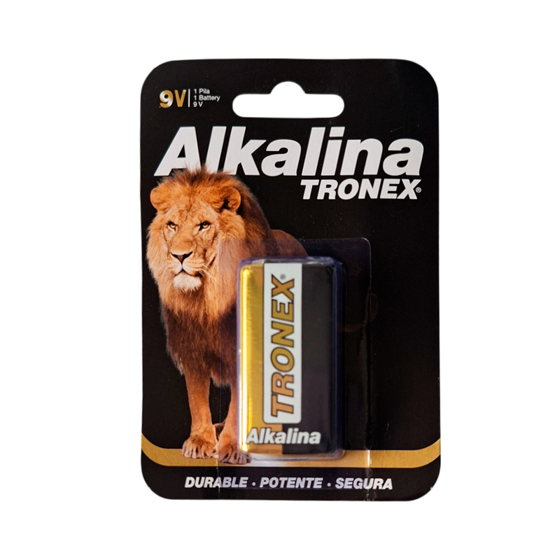 Pila 9V Alcalina Tronex – Batería Rectangular Larga Duración