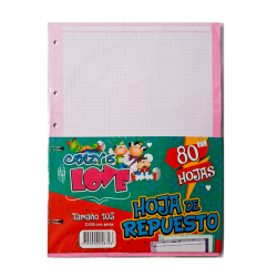 Repuesto Hojas 105 Crazy Love Primavera – Cuadriculadas Bordes Colores 80 Hojas