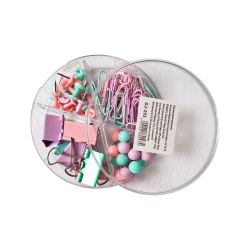 Accesorios Escritorio Oficina Colores Pastel - Clips, Chinchones y Manecillas