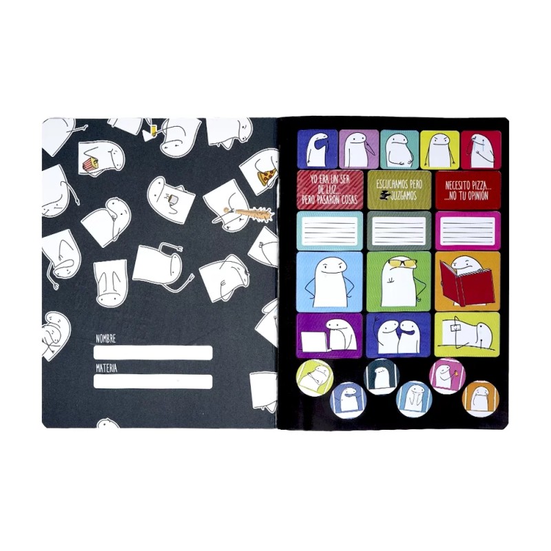 Cuaderno Cosido Memes Flork Norma 100 Hojas Cuadriculado – Stickers + Carátula Oficial