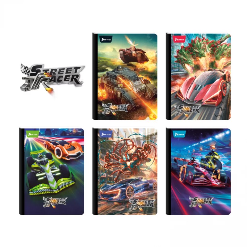 Cuaderno Street Racer Cuadriculado 100 Hojas Norma