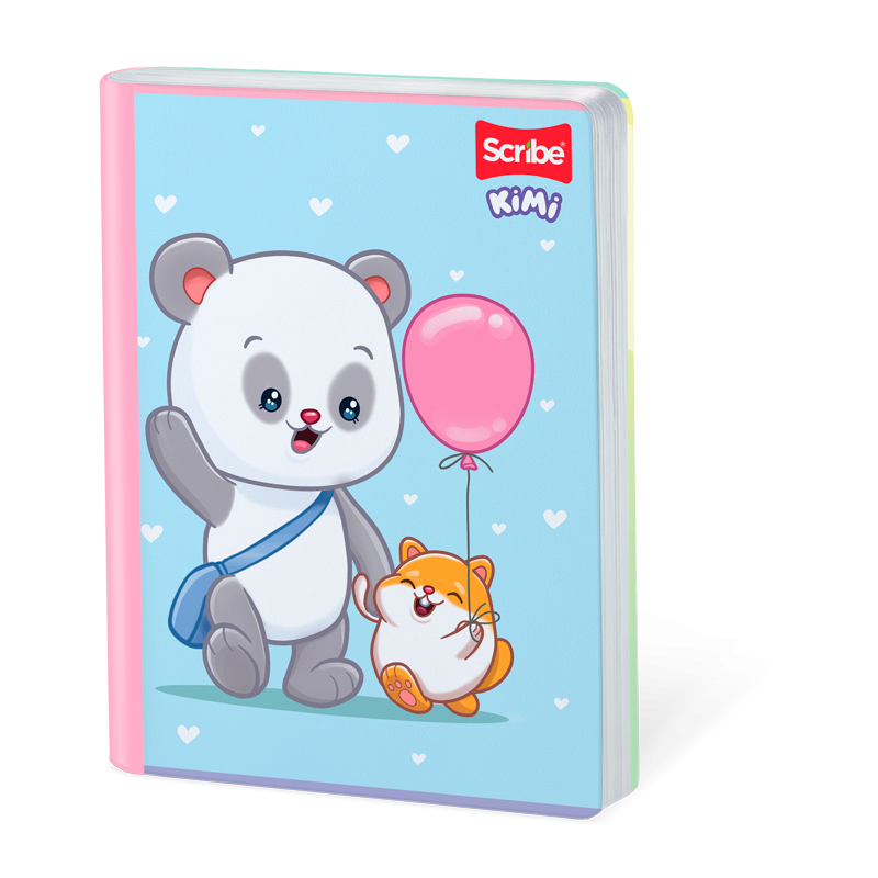 Cuaderno Cosido KIMI Scribe Master M+S 100 Hojas Cuadriculado – Lomo Lila + Stickers