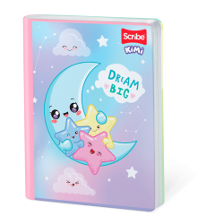 Cuaderno Cosido KIMI Scribe Master M+S 100 Hojas Cuadriculado – Lomo Lila + Stickers